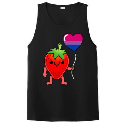 Strawberry Heart Balloon Bisexual Pride Cute Gift PosiCharge Competitor Tank