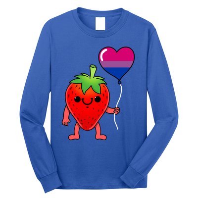 Strawberry Heart Balloon Bisexual Pride Cute Gift Long Sleeve Shirt