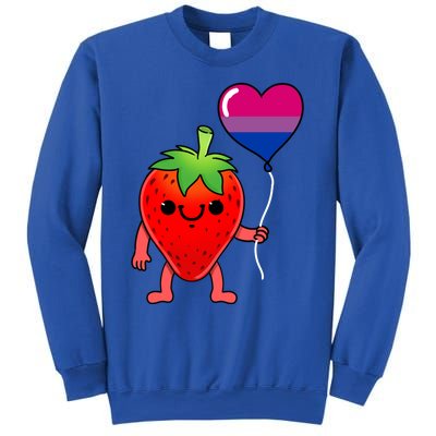 Strawberry Heart Balloon Bisexual Pride Cute Gift Sweatshirt