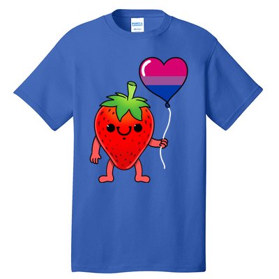 Strawberry Heart Balloon Bisexual Pride Cute Gift Tall T-Shirt