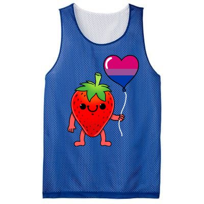 Strawberry Heart Balloon Bisexual Pride Cute Gift Mesh Reversible Basketball Jersey Tank