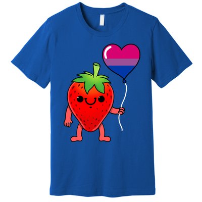 Strawberry Heart Balloon Bisexual Pride Cute Gift Premium T-Shirt