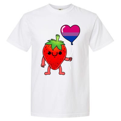 Strawberry Heart Balloon Bisexual Pride Cute Gift Garment-Dyed Heavyweight T-Shirt