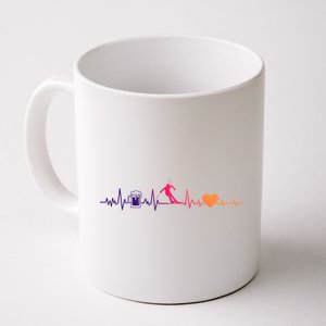 Skiing Heartbeat Beer Skier Skiing Heartbeat Gift Coffee Mug