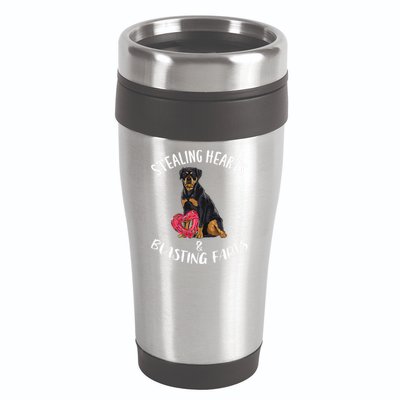 Stealing Hearts Blasting Farts Rottweiler Valentines Day 16oz Travel Tumbler