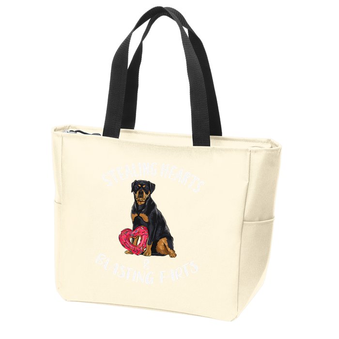 Stealing Hearts Blasting Farts Rottweiler Valentines Day Zip Tote Bag
