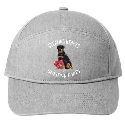 Stealing Hearts Blasting Farts Rottweiler Valentines Day 7-Panel Snapback Hat