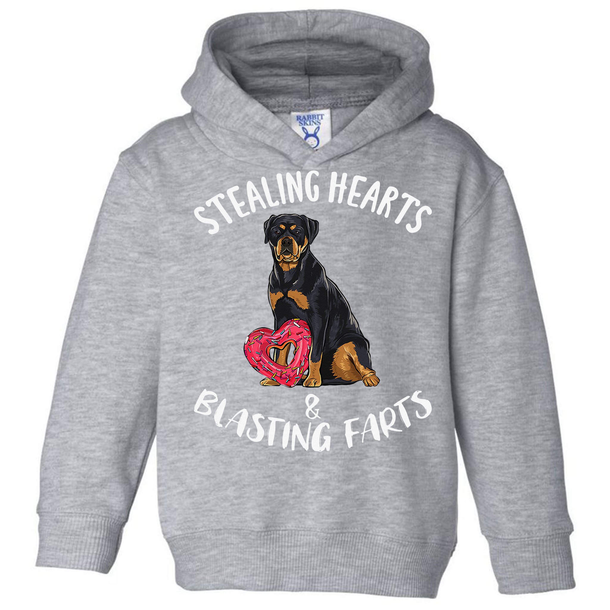 Stealing Hearts Blasting Farts Rottweiler Valentines Day Toddler Hoodie