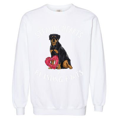 Stealing Hearts Blasting Farts Rottweiler Valentines Day Garment-Dyed Sweatshirt