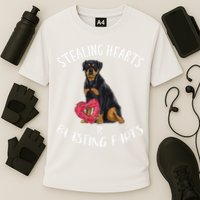 Stealing Hearts Blasting Farts Rottweiler Valentines Day Cooling Performance Crew T-Shirt