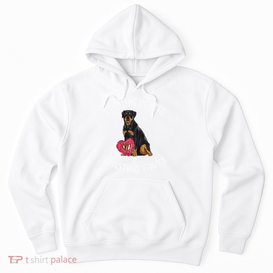 Stealing Hearts Blasting Farts Rottweiler Valentines Day Hoodie