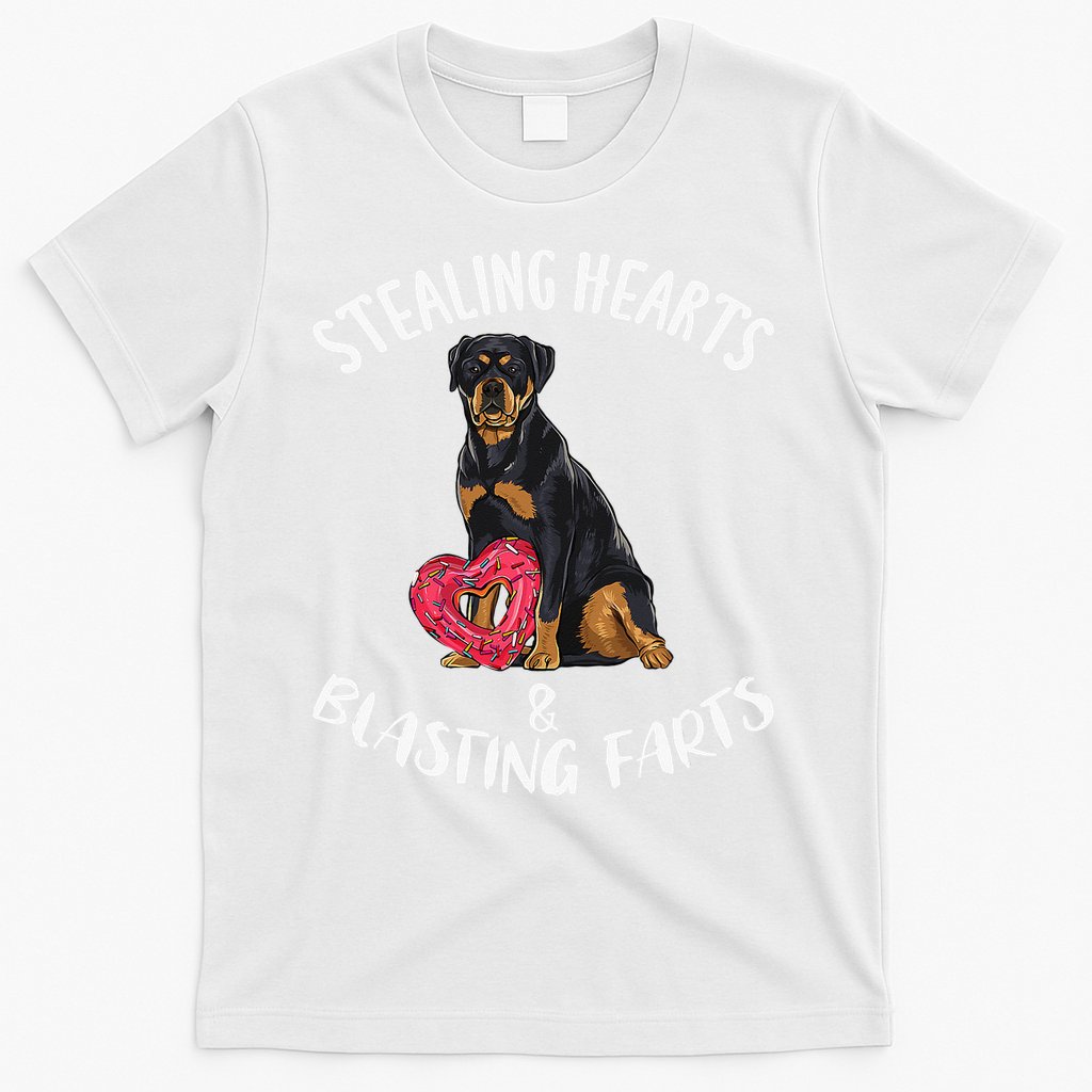 Stealing Hearts Blasting Farts Rottweiler Valentines Day T-Shirt