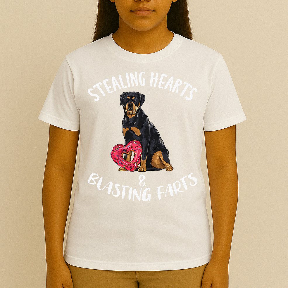 Stealing Hearts Blasting Farts Rottweiler Valentines Day T-Shirt