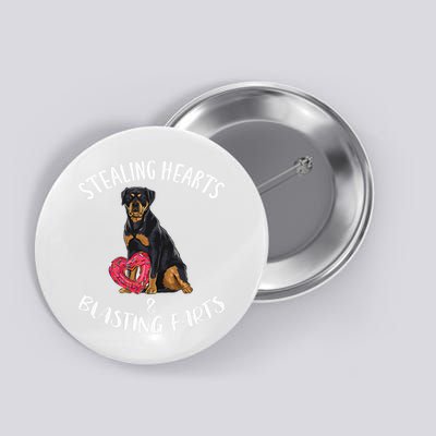 Stealing Hearts Blasting Farts Rottweiler Valentines Day Button