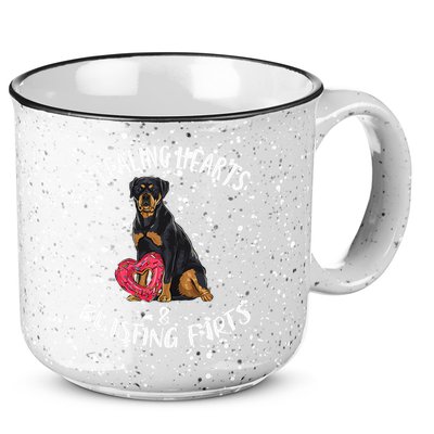 Stealing Hearts Blasting Farts Rottweiler Valentines Day 15oz Campfire Ceramic Mug