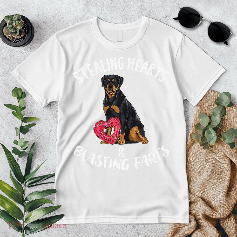 Stealing Hearts Blasting Farts Rottweiler Valentines Day Premium T-Shirt