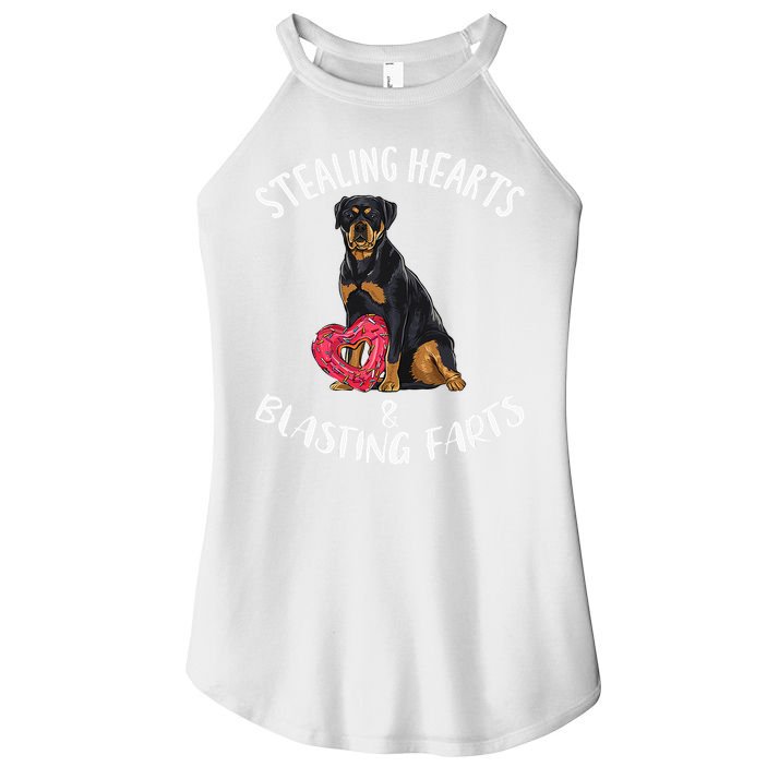 Stealing Hearts Blasting Farts Rottweiler Valentines Day Women's Perfect Tri Rocker Tank
