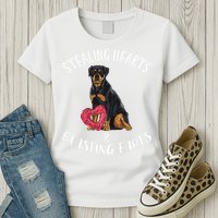 Stealing Hearts Blasting Farts Rottweiler Valentines Day Womens T-Shirt