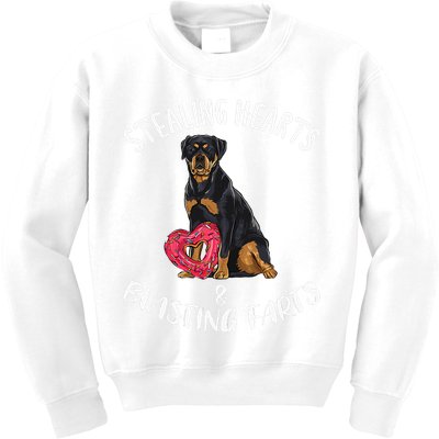 Stealing Hearts Blasting Farts Rottweiler Valentines Day Kids Sweatshirt