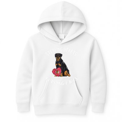 Stealing Hearts Blasting Farts Rottweiler Valentines Day Kids Hoodie