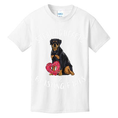 Stealing Hearts Blasting Farts Rottweiler Valentines Day Kids T-Shirt