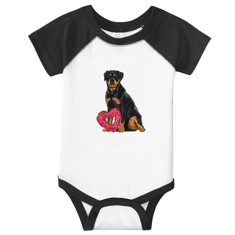 Stealing Hearts Blasting Farts Rottweiler Valentines Day Infant Baby Jersey Bodysuit