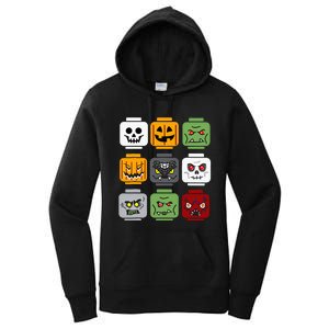 Spooky Halloween Building Brick Head Pumpkin Ghost Zombie Costume Women's Pullover Hoodie