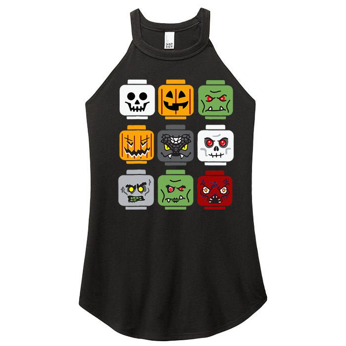 Spooky Halloween Building Brick Head Pumpkin Ghost Zombie Costume Women's Perfect Tri Rocker Tank