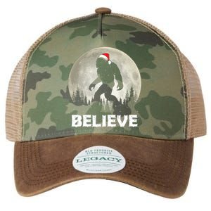 Santa Hat Bigfoot Believe Christmas Lights Rock Sasquatch Legacy Tie Dye Trucker Hat