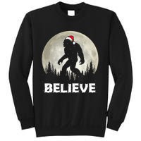 Santa Hat Bigfoot Believe Christmas Lights Rock Sasquatch Sweatshirt