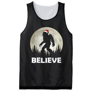 Santa Hat Bigfoot Believe Christmas Lights Rock Sasquatch Mesh Reversible Basketball Jersey Tank