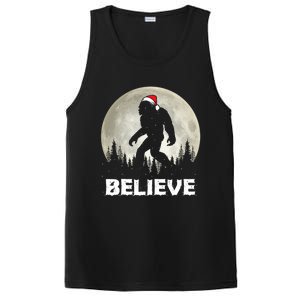 Santa Hat Bigfoot Believe Christmas Lights Rock Sasquatch PosiCharge Competitor Tank