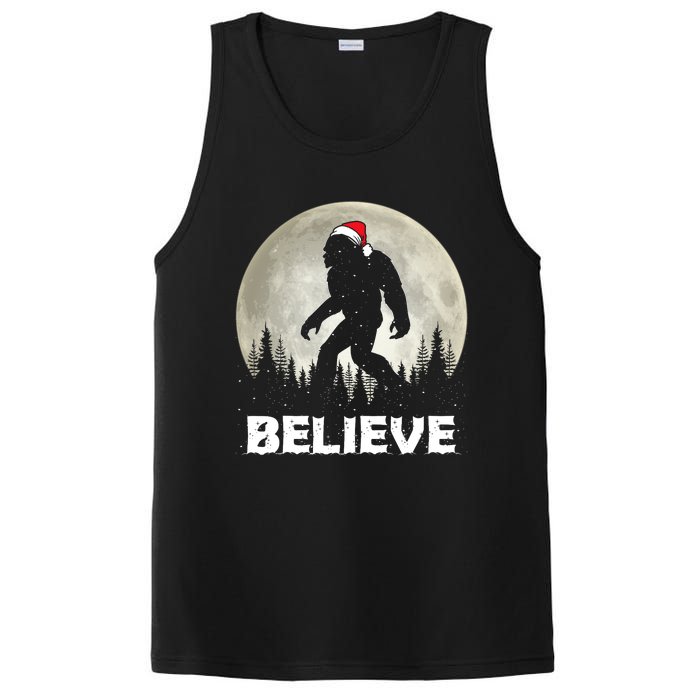 Santa Hat Bigfoot Believe Christmas Lights Rock Sasquatch PosiCharge Competitor Tank