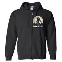 Santa Hat Bigfoot Believe Christmas Lights Rock Sasquatch Full Zip Hoodie