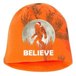 Santa Hat Bigfoot Believe Christmas Lights Rock Sasquatch Kati - Camo Knit Beanie