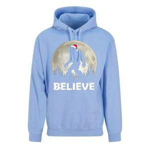 Santa Hat Bigfoot Believe Christmas Lights Rock Sasquatch Unisex Surf Hoodie