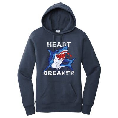 Shark Heart Breaker Valentine's Day Crazy Shark Gift Women's Pullover Hoodie