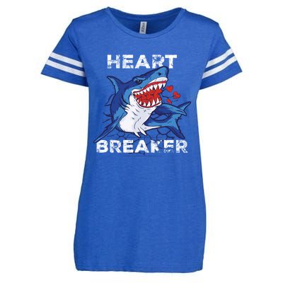 Shark Heart Breaker Valentine's Day Crazy Shark Gift Enza Ladies Jersey Football T-Shirt