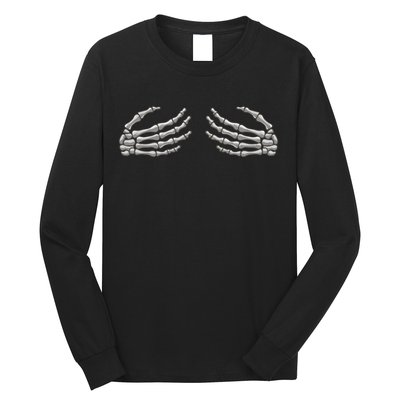 Skeleton Hands Breast Halloween Long Sleeve Shirt