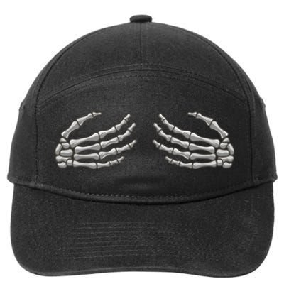 Skeleton Hands Breast Halloween 7-Panel Snapback Hat