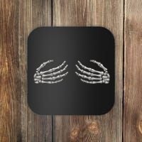 Skeleton Hands Breast Halloween Coaster