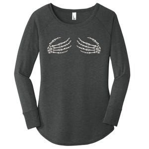 Skeleton Hands Breast Halloween Women's Perfect Tri Tunic Long Sleeve Shirt