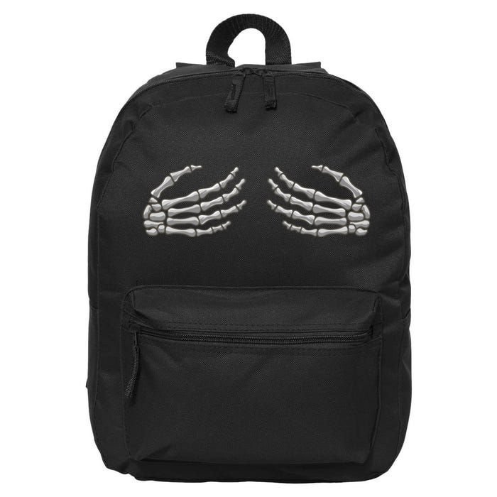 Skeleton Hands Breast Halloween 16 in Basic Backpack