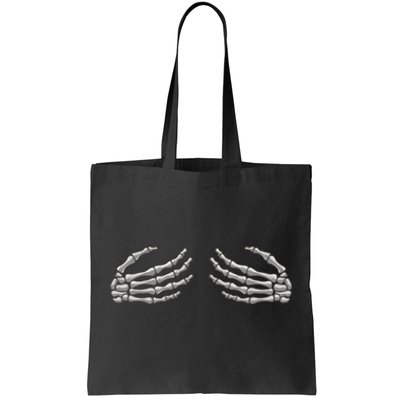 Skeleton Hands Breast Halloween Tote Bag