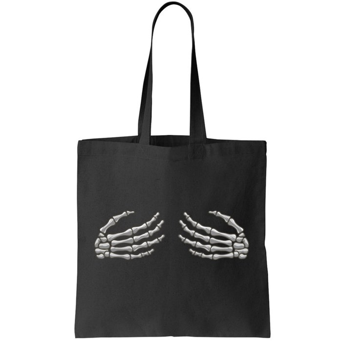 Skeleton Hands Breast Halloween Tote Bag