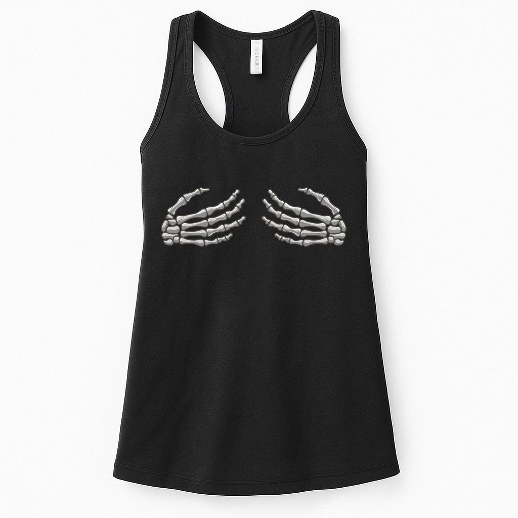 Skeleton Hands Breast Halloween Womens Tank Top