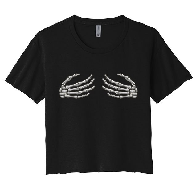 Skeleton Hands Breast Halloween Crop Top