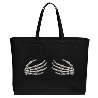 Skeleton Hands Breast Halloween Cotton Canvas Jumbo Tote