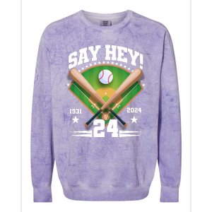 Say Hey Baseball Legend Willie Mays Tribute 1931 2024 Colorblast Crewneck Sweatshirt