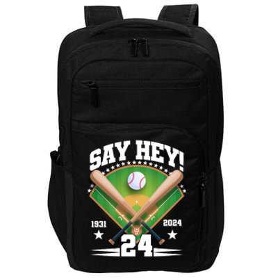 Say Hey Baseball Legend Willie Mays Tribute 1931 2024 Impact Tech Backpack